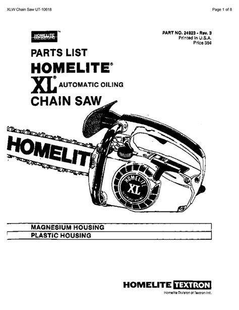 Items 1 - 15 of 10000 Show per page Sort By Soap Tank Homelite 580875015 15. . Homelite chainsaw parts list